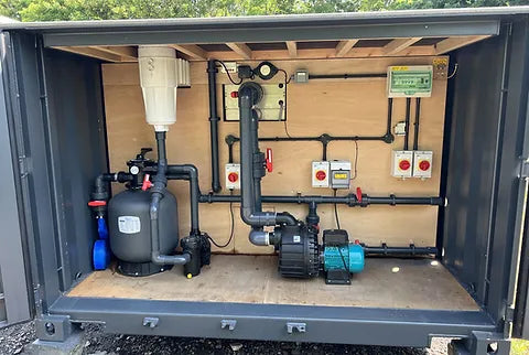 PISCINA CONTAINER DA 20 PIEDI GRIGIO ANTRACITE CON GETTO PER IL NUOTO