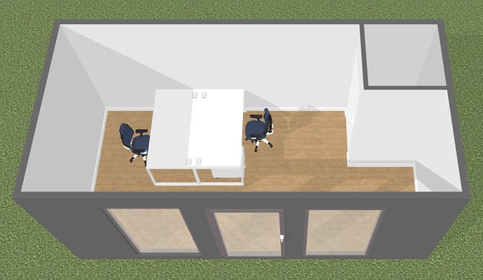 Container per uffici da 18 m2 con servizi igienici